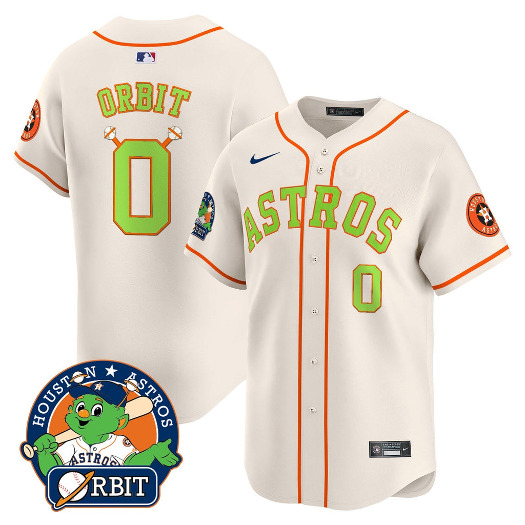 Astros Orbit Patch Vapor Premier Limited Jersey V2 - Stitched