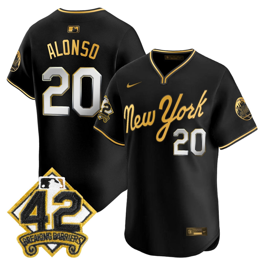 NYM 2025 Jackie Robinson Patch Road Alternate Jersey – Stitched