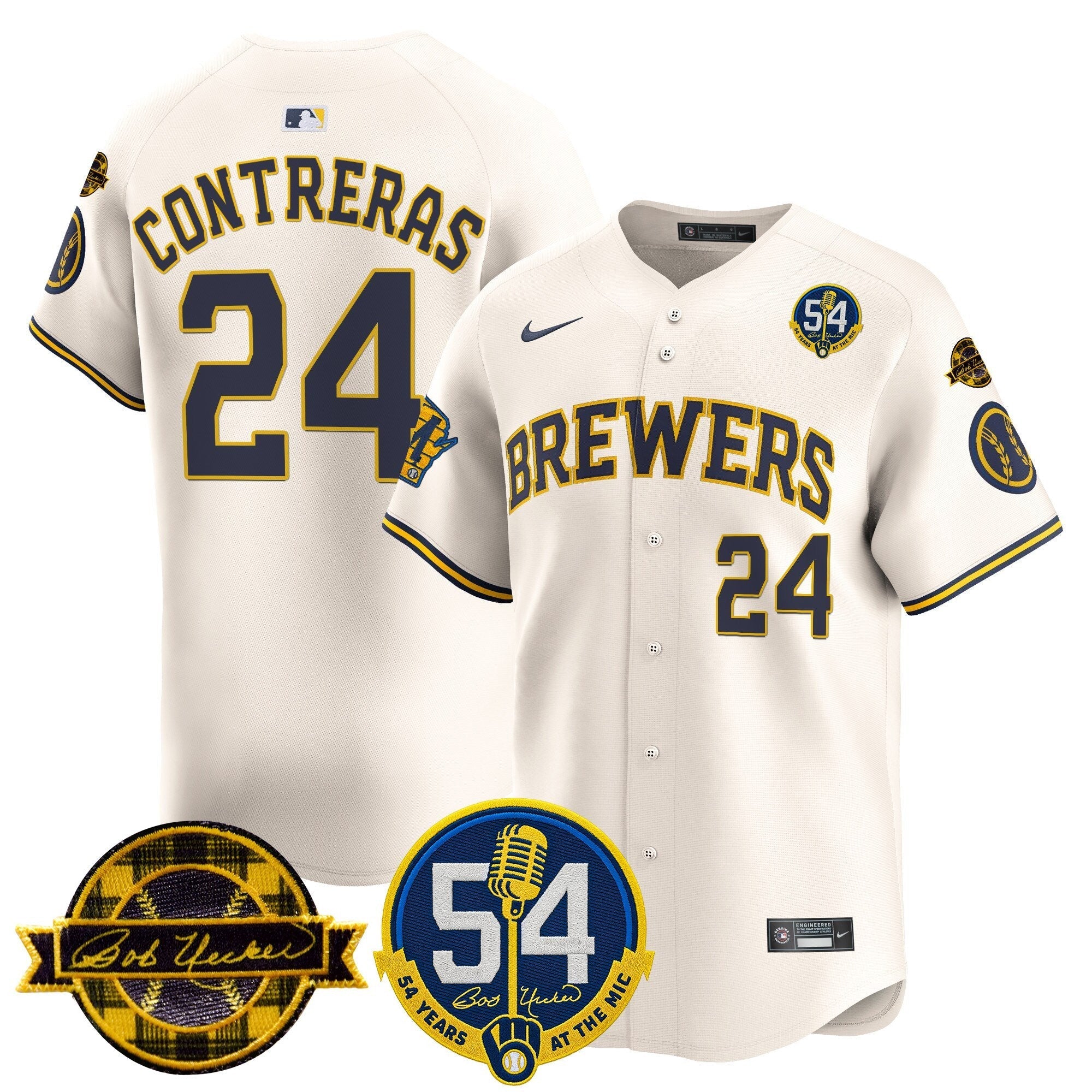 MIL 'Bob Uecker - 54 Seasons for Brewers' City Connect Jersey - Stitched