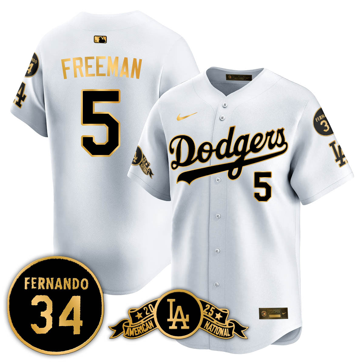 LAD 2025 National League Champions Jersey - All Stitched