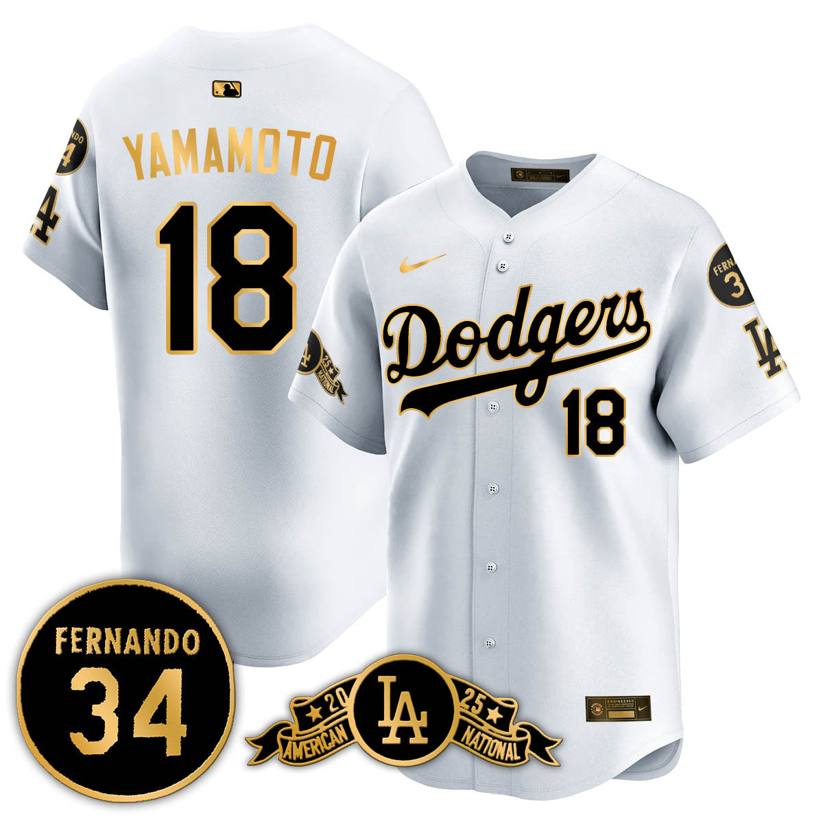 LAD 2025 National League Champions Jersey - All Stitched