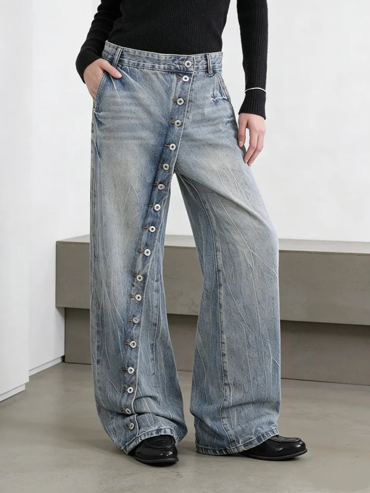 Women's Blue Y2k Wide Jeans Oversize Grunge Jean Pants Vintage Harajuku Baggy Boyfriend Denim Trousers Alternative Clothes 2026