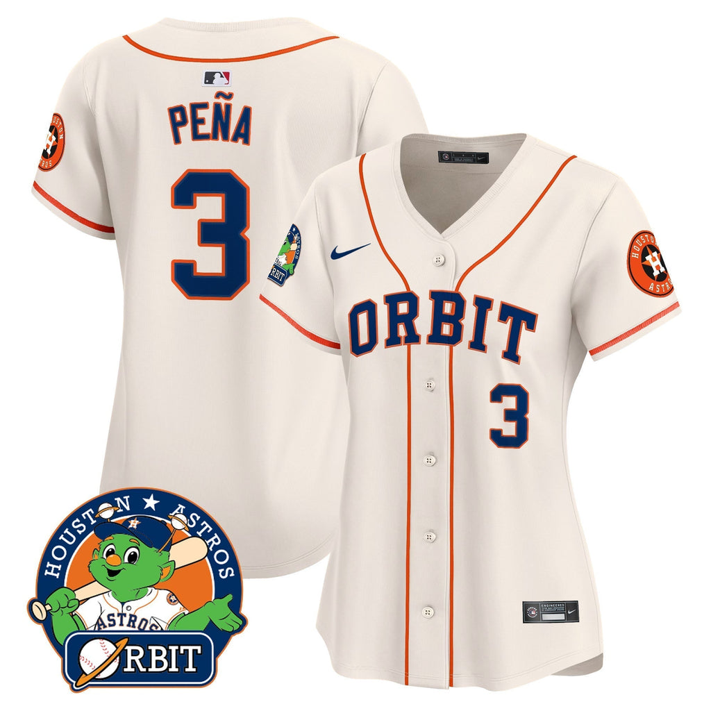 Women's Astros Orbit Patch Vapor Premier Limited Jersey - Stitched